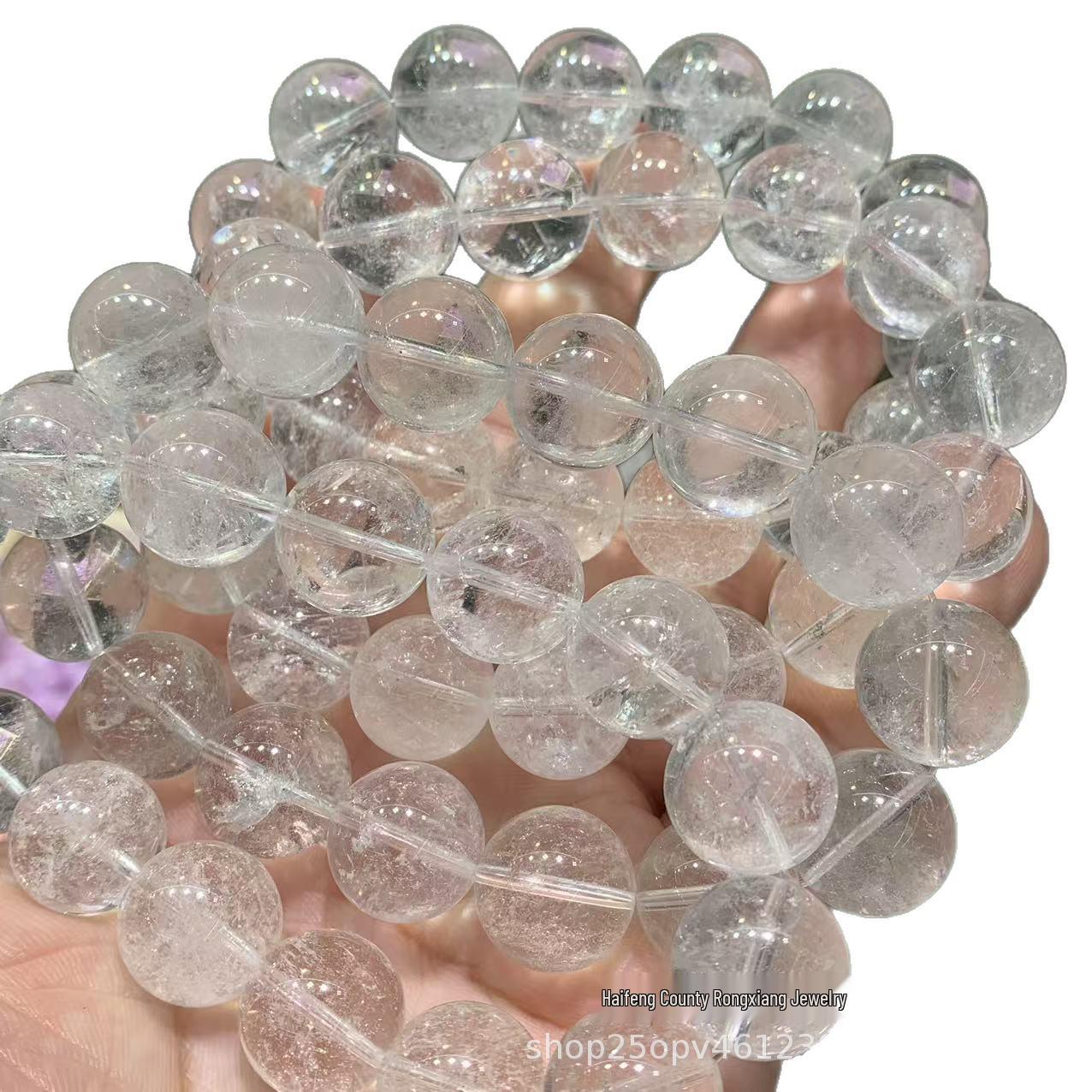 

Icy White Crystal Chip Beaded Bracelet with Round Transparent Beads Jiawei New Model +1784-1881110