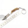 Key Ring Pocket Folding Knife Damascus Steel Blade Customized Wooden/Antler Horn Handle Ideal Camping Hiking Daily Use