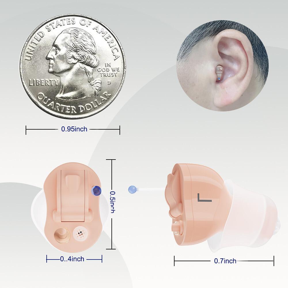 Invisible CIC Hearing Aid 16-Channel Digital In-Ear Sound Amplifier for Seniors and Adults