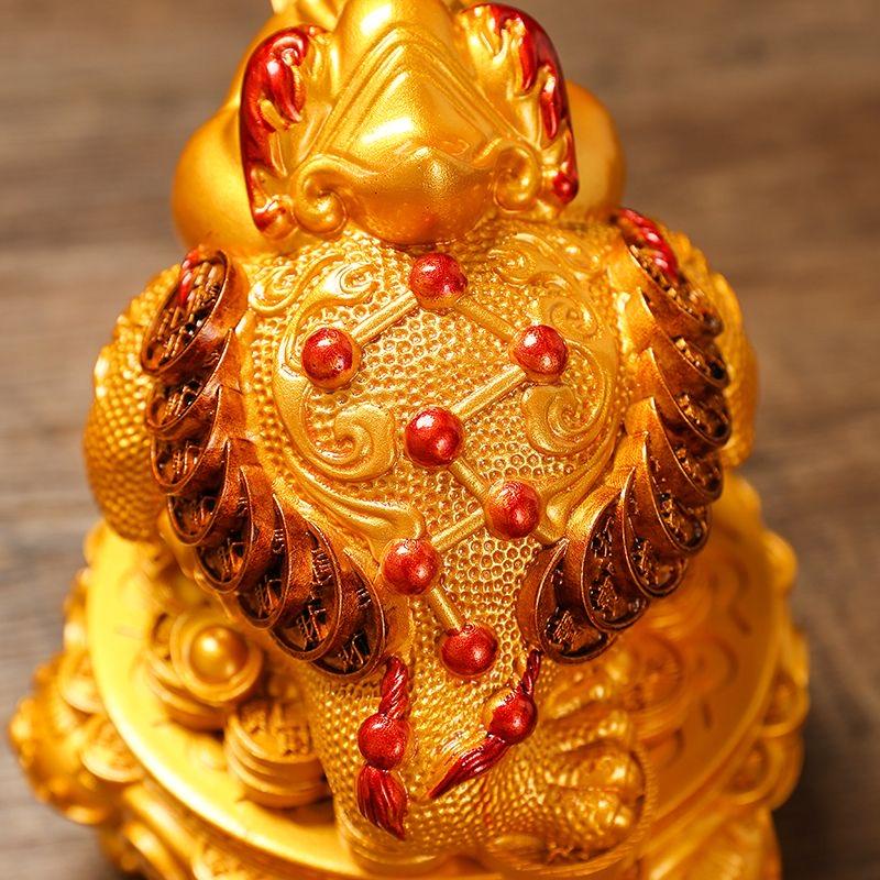 Golden Toad Wealth Attract Decoration Crafts Living Room Wine Cabinet TV Cabinet Opening Gifts Chinese Style Ornaments