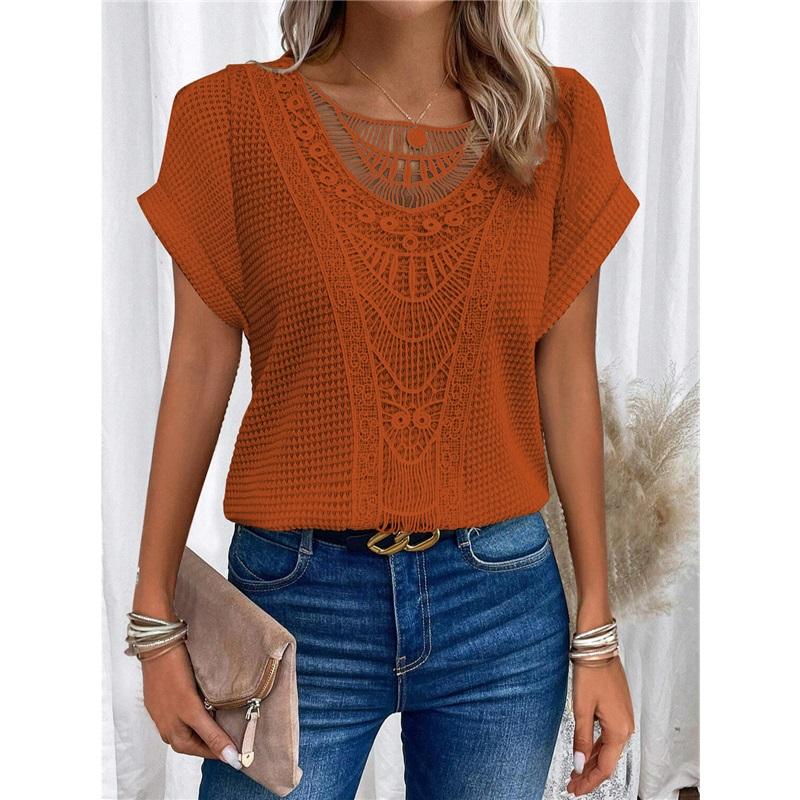 Lace Patchwork Short Sleeve T-shirt