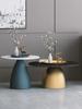 Light Luxury Rock Board Coffee Table Creative Living Room Furniture Sofa Round Side Table Nordic Small Apartment Round Table