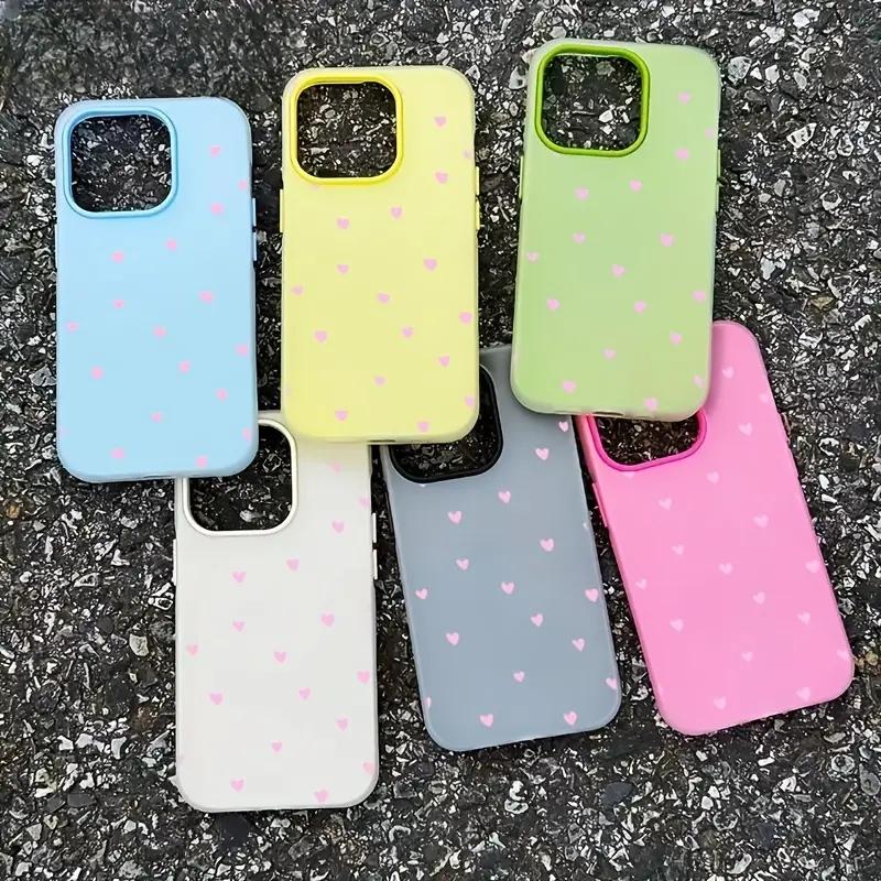 Small Fresh Pink Heart Jelly Color Phone Case For Xiaomi Poco 17 Pro Max 11T 12T 13T 14T 15T Pro 15 Ultra Soft Shockproof Cover
