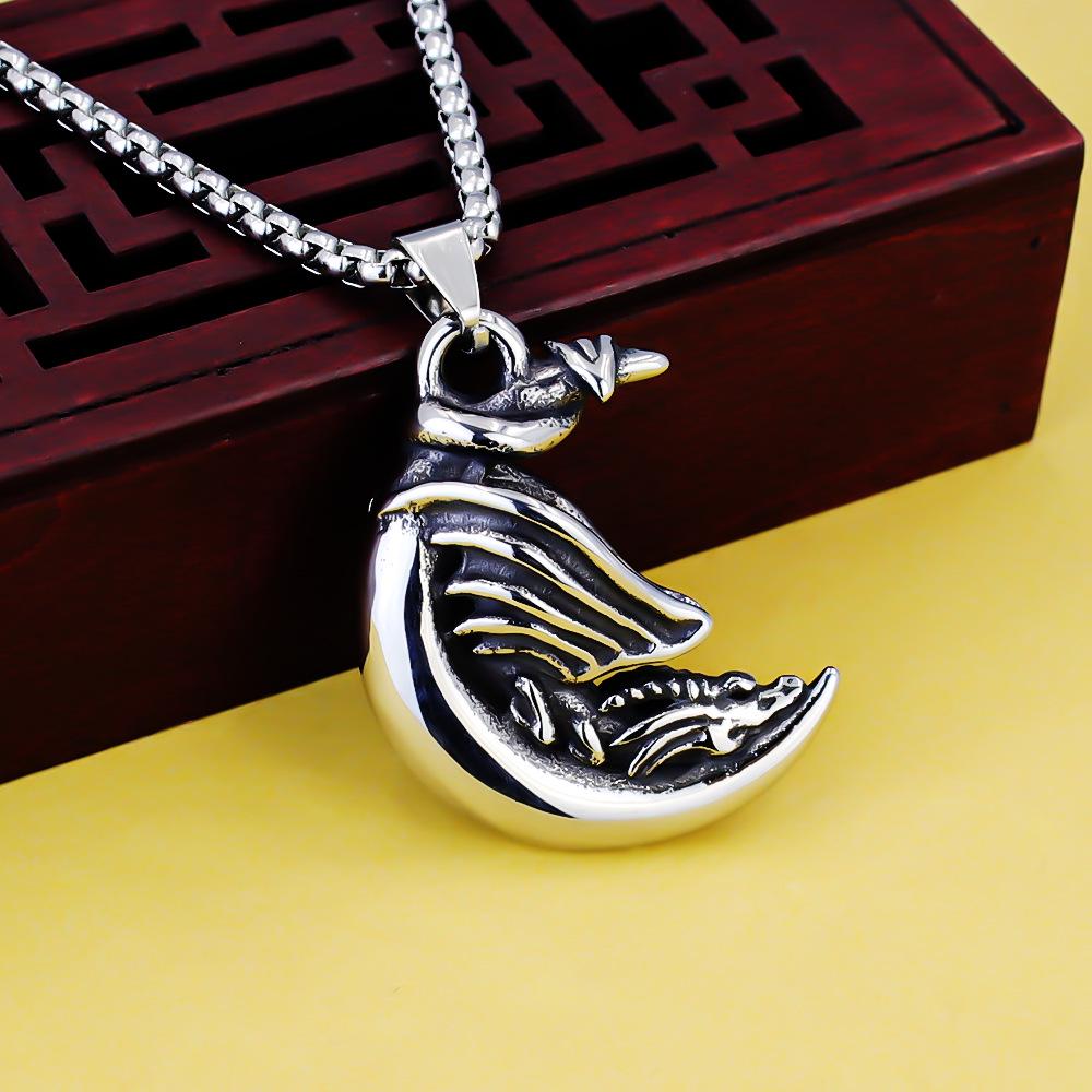 Odin Viking Helmet Titanium Steel Pendant Nordic Pirate Men's Necklace