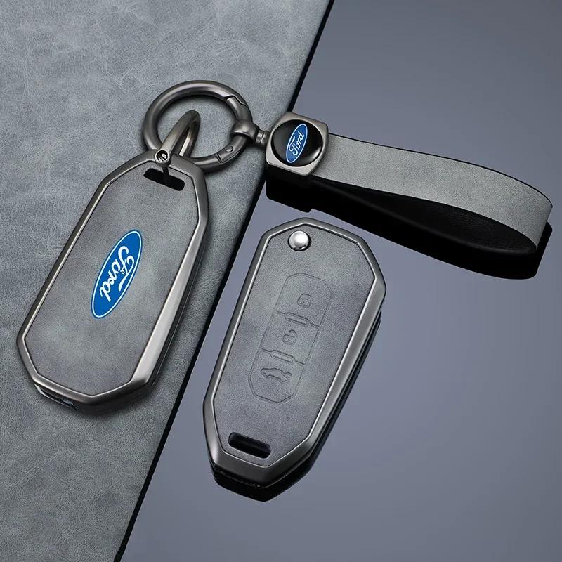Car Sticker For Ford High-end Car Key Case Cover For Ford Territory EV EcoBoost S350 Yuhoo 7 8 Transit Custom Equator Remote Cov