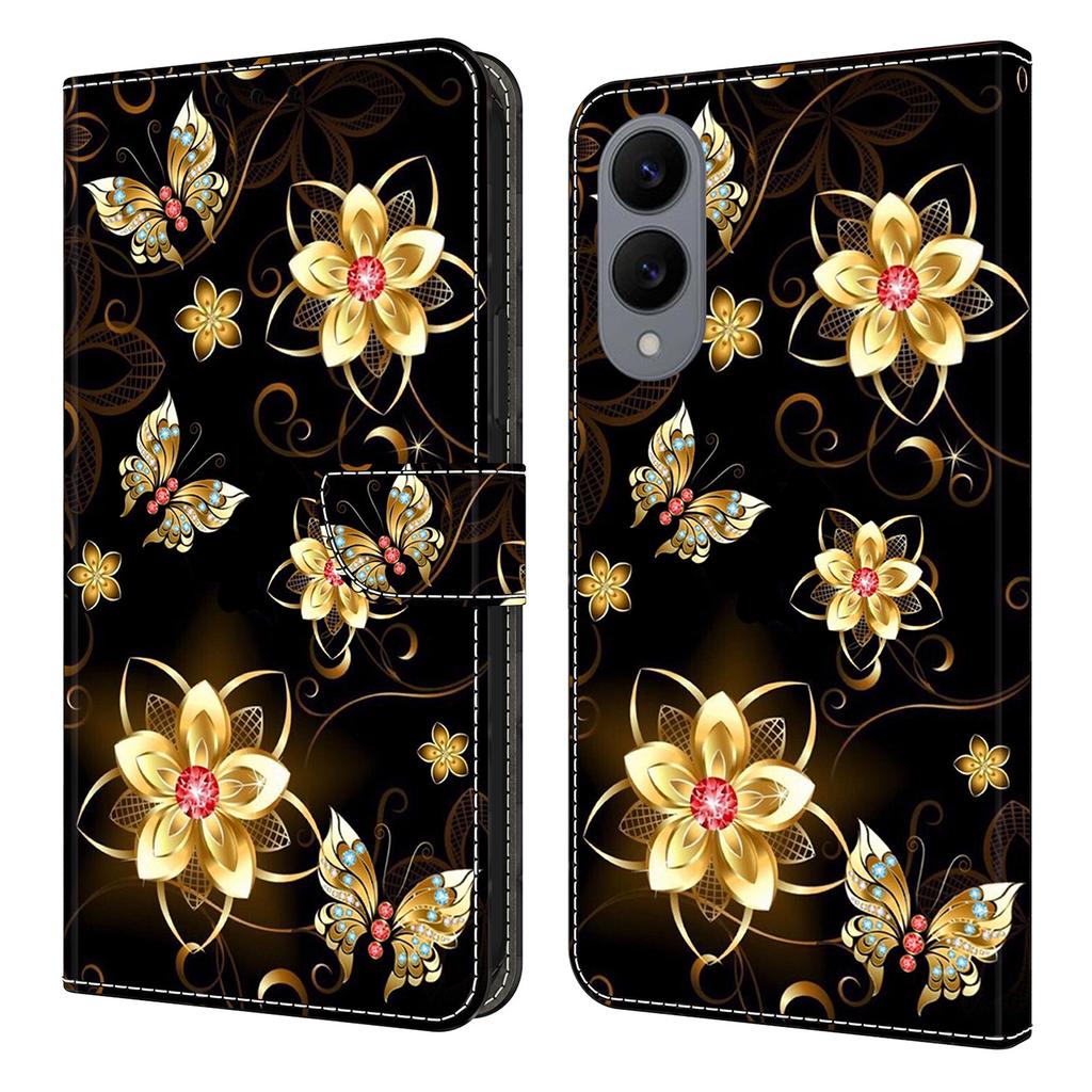 For Samsung Galaxy S25 Edge Wallet Case Pattern Printing PU Leather Flip Stand Phone Cover