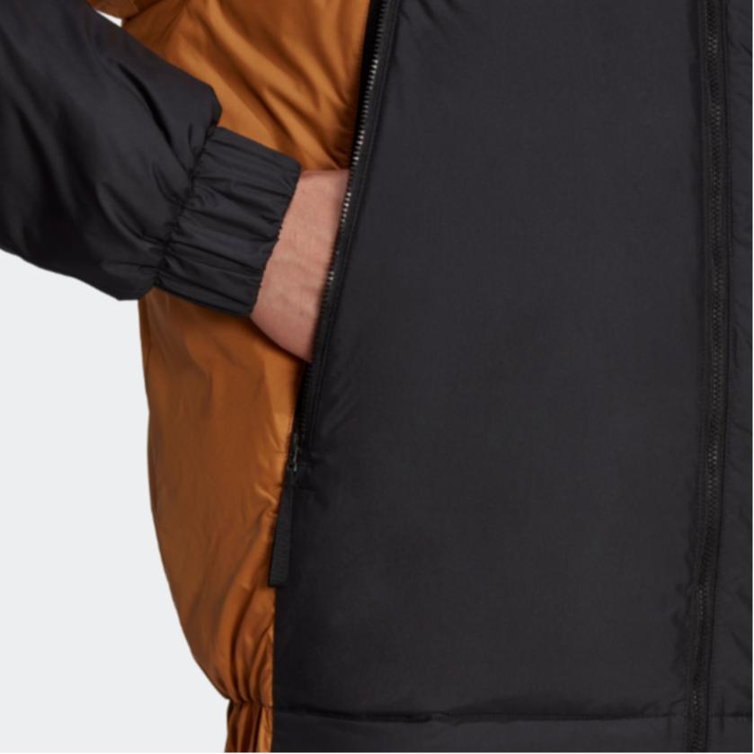 Adidas Logo Print Zip-Up Hooded Down Jacket Men Outerwear Multicolor HK6667