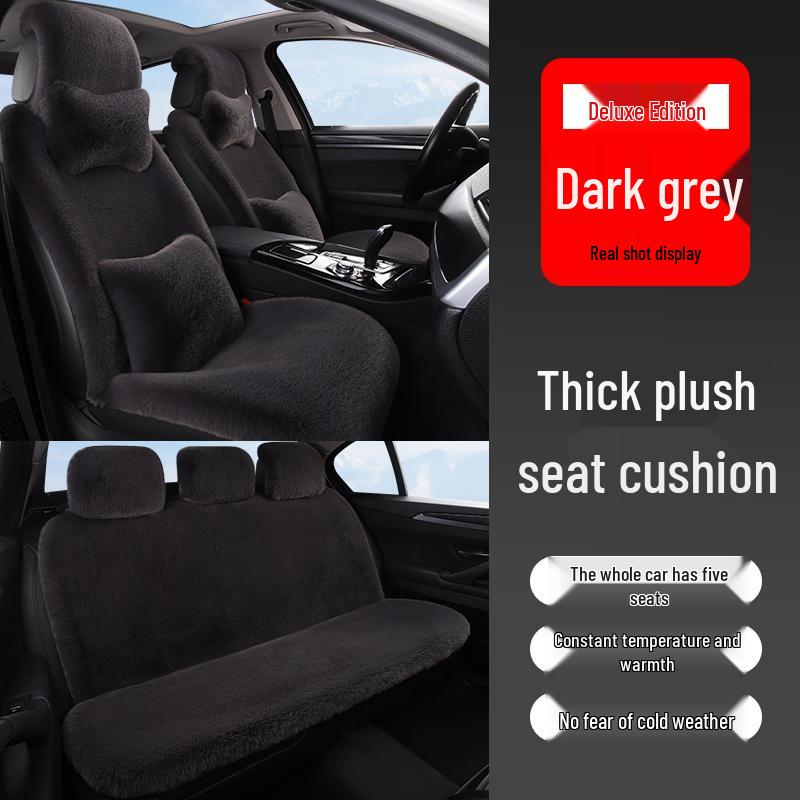 Universal Plush Car Seat Cushion: Thick, Warm Winter Rabbit Fur Cover