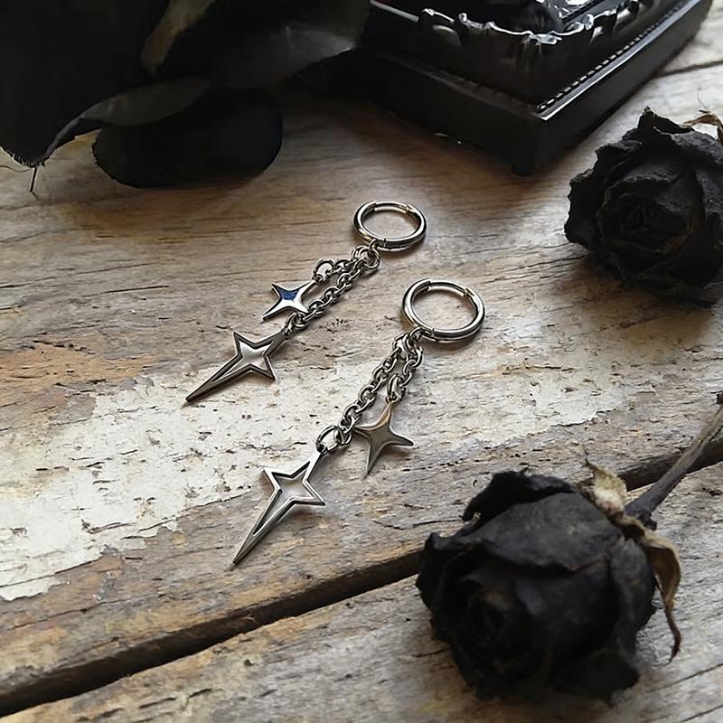 Y2K personalized and creative stainless steel star earrings, suitable for daily wear and holiday gifts
