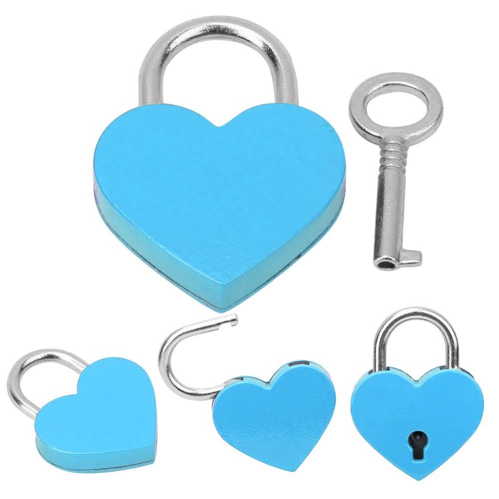 2pcs 2 Sets Heart Shaped Padlock 30x39mm Size Love Lock Padlock For Romantic Occasions