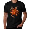 Vintage Roter Oktopus T-Shirt Perforunisexce Trainings Kurzarm-T-Shirt