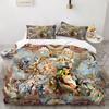 Set Letto 2/3 Pezzi Pittura ad Olio Angelo Arte Antica Copripiumino Cartone Animato Caldo Copripiumino per Letto Camera da Letto Bambini Set Copriletto Verde