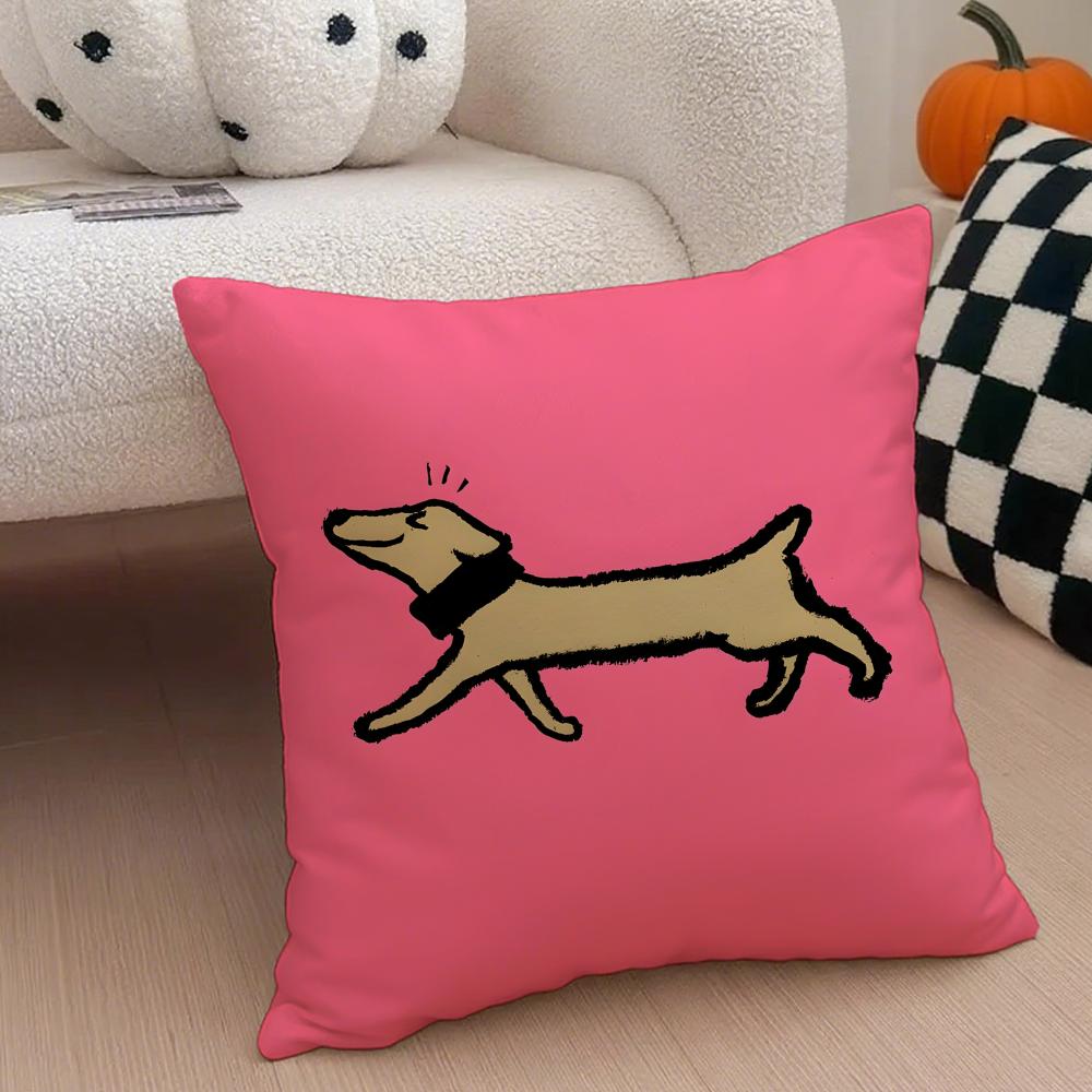 Minimal Witty French Art JJean Jullien Cushion Cover Throw Pillow Cover Hidden Button Durable Polyester Chair Cushion