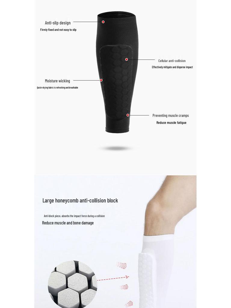 Calf Shin Guard Protective Sleeve for Kicking & Anti-Collision - Professional Sports Gear for Football, Running Leg Warmers.