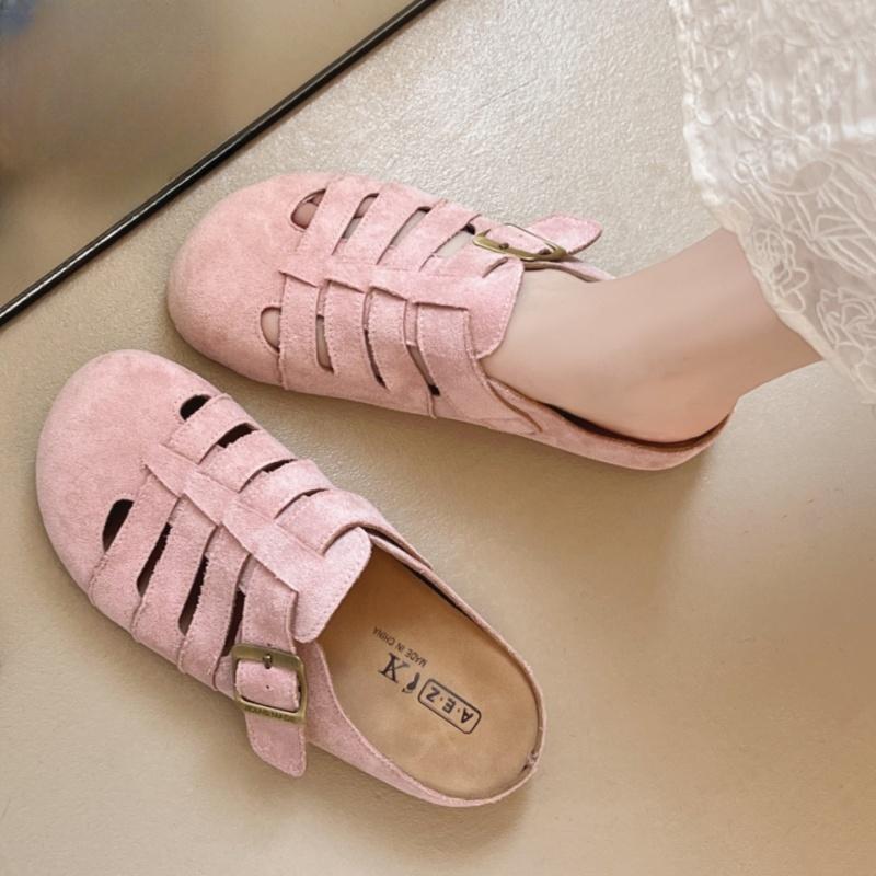 Fashion Women Sport Slippers Casual Flats Mules Shoes Fashion New Roman Sandals 2025 Summer Slingback Buckle Walking Flip Flops Woman