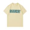 Men's 100% Cotton Crew Neck Short Sleeve T-Shirt, Casual Anarchy Spiky Gothic Text Print Breathable Soft Summer Everyday Tee for Daily Wear