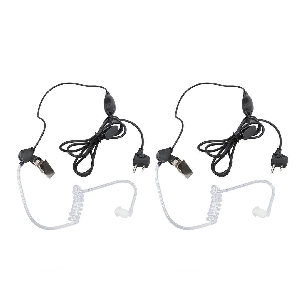 2Pcs 2 Way Radio Acoustic Tube Security Headset Earpiece with VOX and 2pin Plug for Midelan