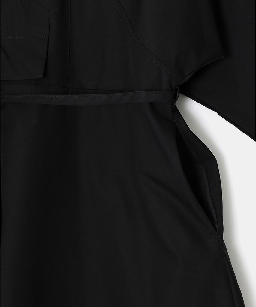 NOIRER FOR WOMAN Cotton-Poplin Zip-Up Balloon Dress (Black)