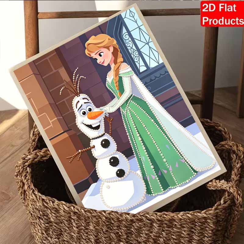 Disney Pearl Painting Anna and Olaf DIY Pearl Art Painting Pearl Gem Painting Pictures Crafts Special Shape Home Wall Decoration