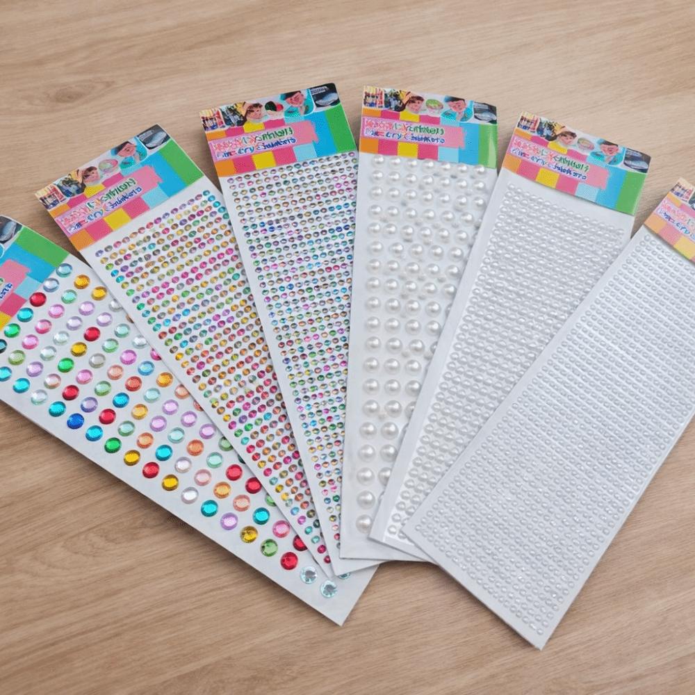 Round Shape Acrylic Crystal Stickers Colorful Design Diamond Stickers  for Kids DIY Crafts