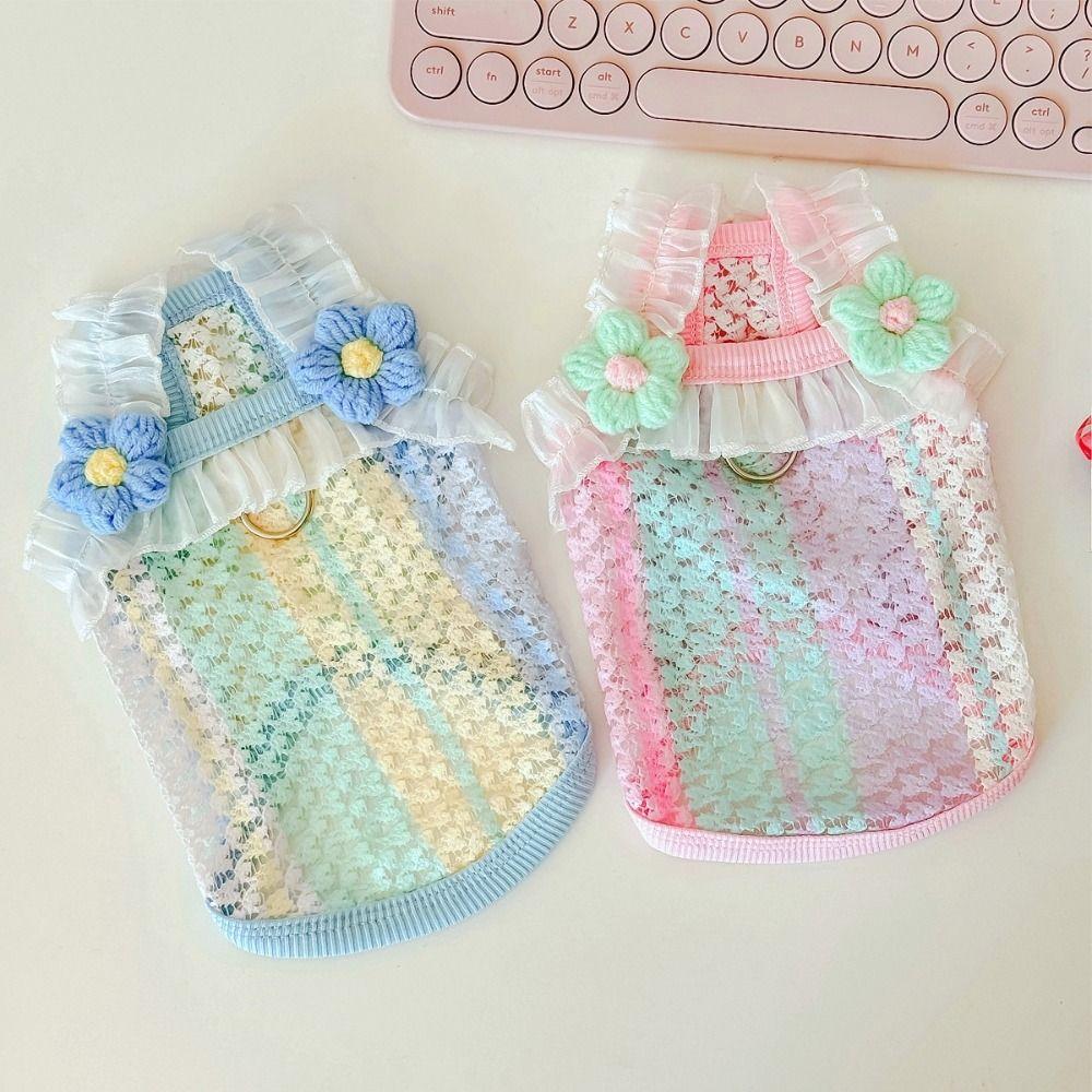 Color Blocking Pet Dog Vest Breathable Dog Clothes Cute Style Dog Vest  Daily Walk