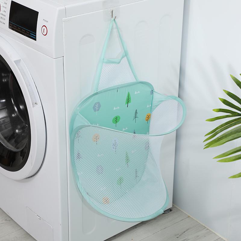 Wall-Mounted Foldable Laundry Basket - Oxford Cloth Hamper for Bathroom Storage