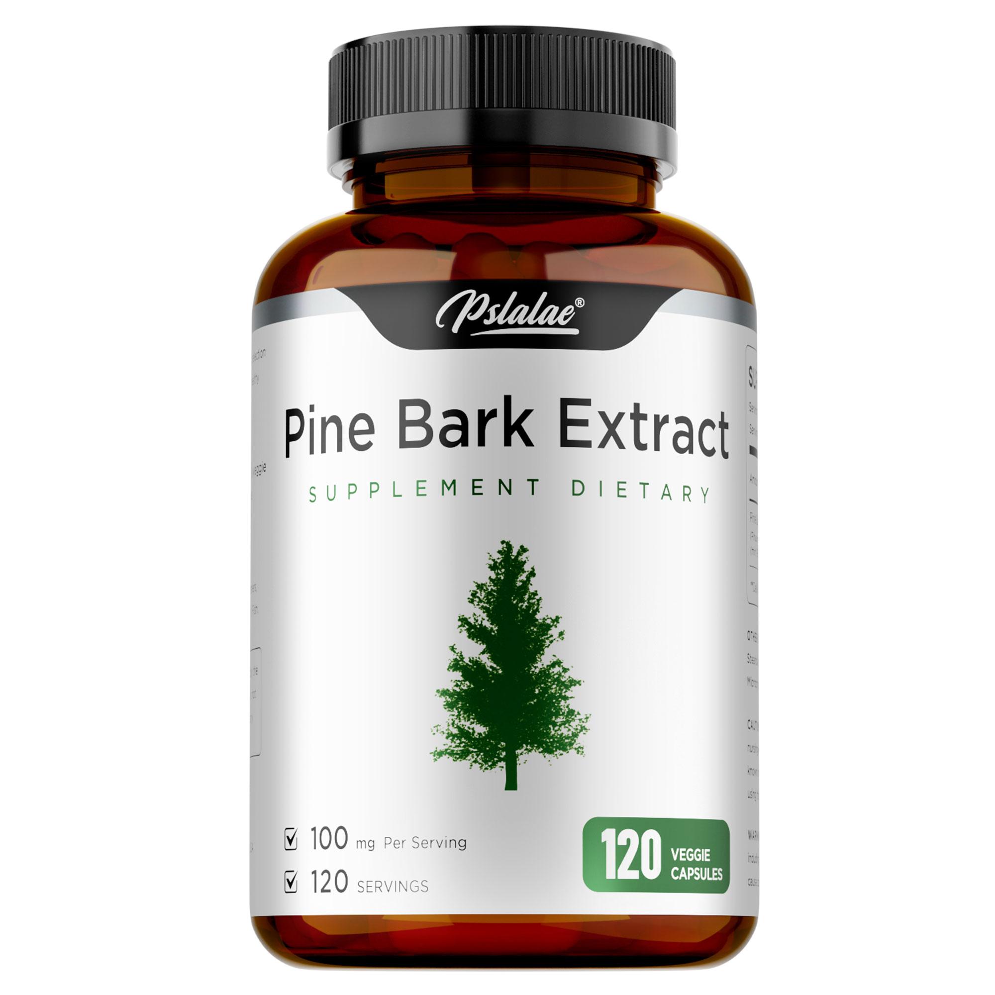 Pslalac Pine Bark Extract Nutritional Capsules, containing natural pine bark essence, for daily immune and circulatory support. 120*1