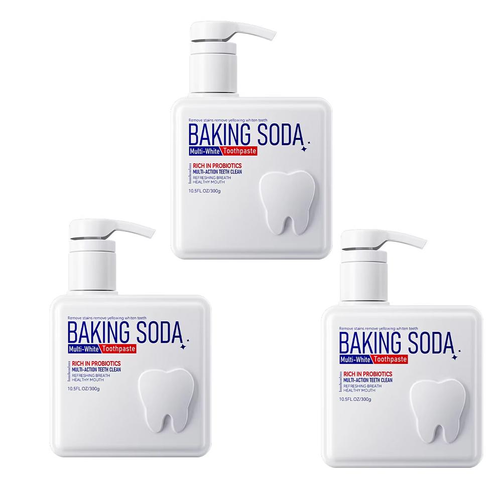 Baking Soda Probiotic Whitening Toothpaste To Remove Yellow Teeth Stains and White Teeth Removal Clean Teeth Fresh Mouth 300g