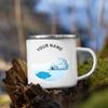 Tazze Smaltate Personalizzate per Camper Nome Personalizzato Campeggio Tazza Smaltata Avventura Festa del Falò Tazza da Birra Caffè Tazze con Manico Regali per Camperisti