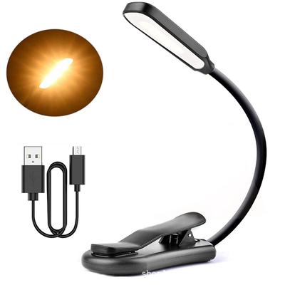 Rechargeable Book Light 7 LED Reading Light with 3-Level Warm Cool White Daylight Flexible Easy Clip Night Reading Lamp In Bed