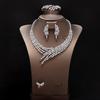 Luxus Rubinpendant-Ketten- und Ohrring-Set - 4-teiliges Hochzeits- und Abendaccessoire-Set