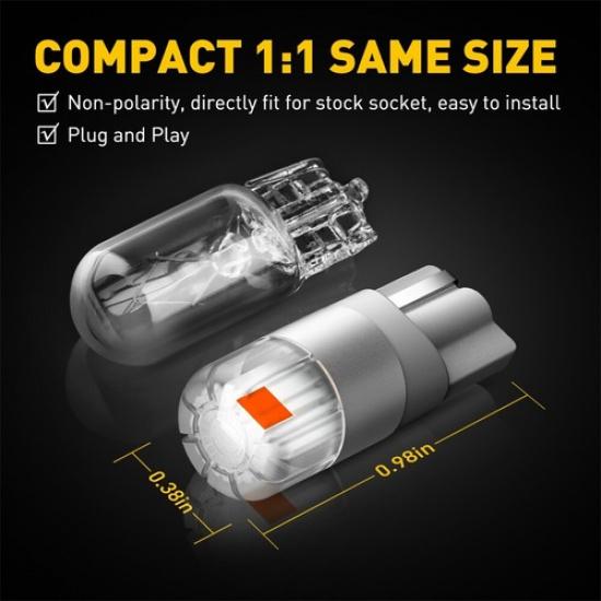 AUXITO T10 Red LED Inner Tail Light Bulb Super Bright 2825 168 192 194 175 2821
