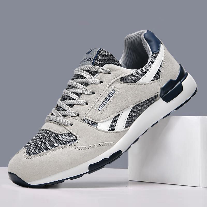 

Летняя спортивная обувь мужская новая сетчатая дышащая обувь для бега мягкая подошва нескользящая повседневная обувь для путешествий 46 серый