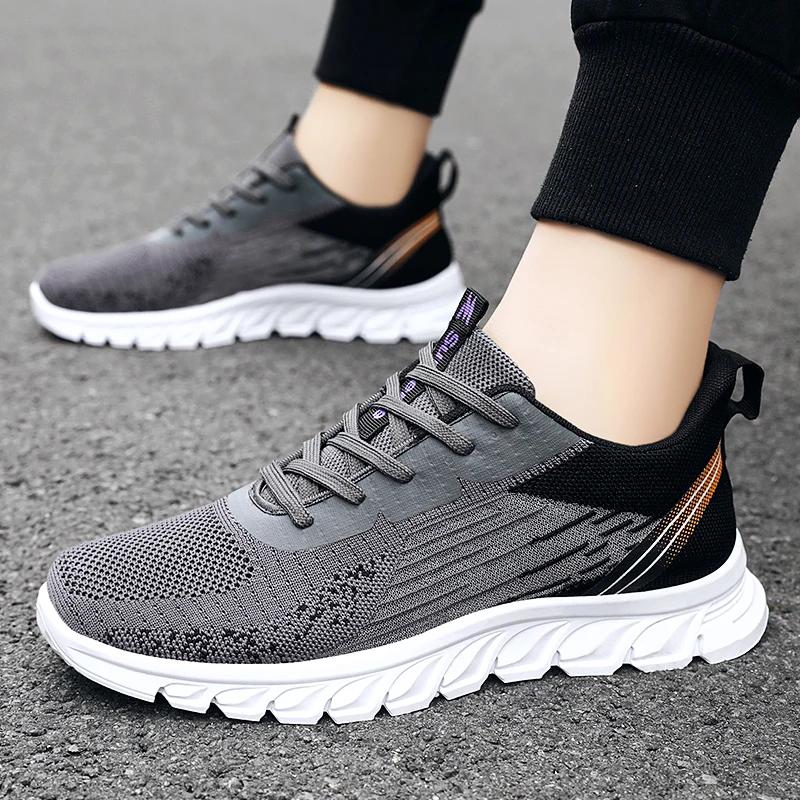 Summer New Casual Man Shoe Mesh Sneakers Thick Soled Breathable Non-slip Running Shoes Men's Shoes Flat low