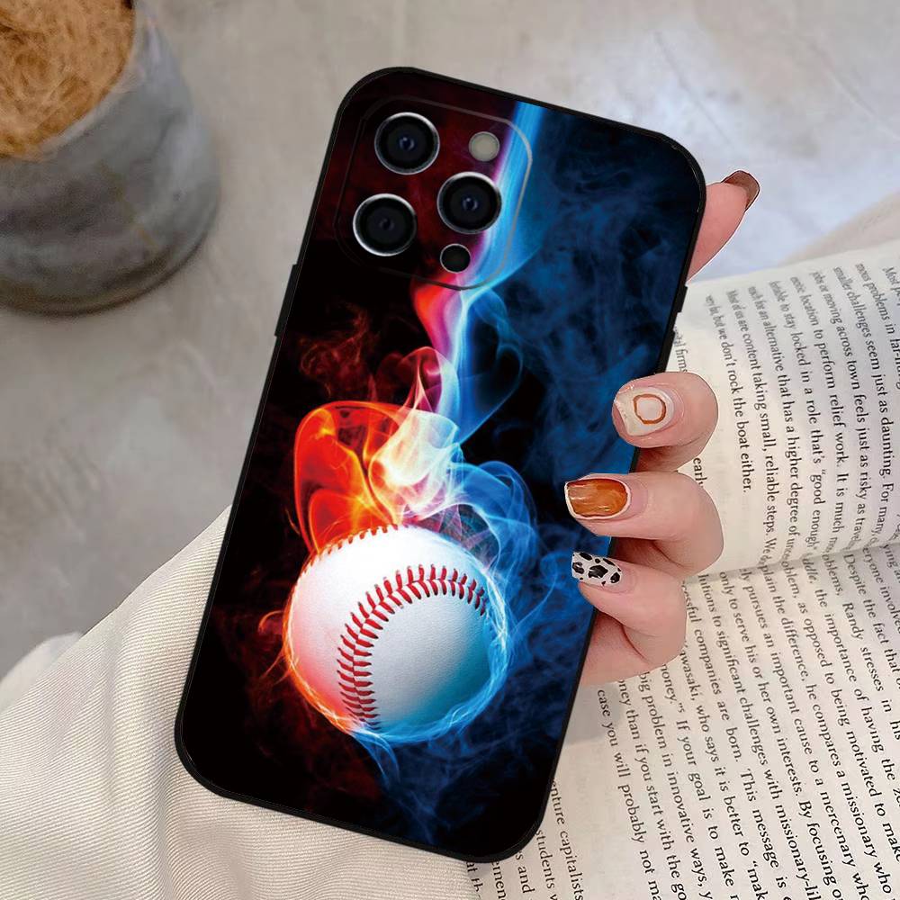

Baseball Phone Case For iPhone 17, 16,15,14,13,12,11 Plus,Pro Max, Others Soft Black Cover iPhone16