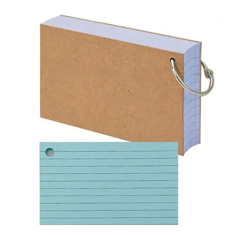 50Pages Loose-Leaf Horizontal Line Index Cards Binder-Compatible Flash Revision Cards Study Office Note Pads For School & Work