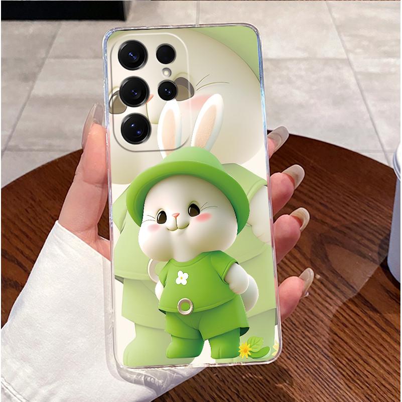 For Samsung S26 Ultra Casing For Samsung Galaxy S26 Plus Ultra 5G Phone Case Luxury Funny Cute Rabbit Cat Transparent Back Cover