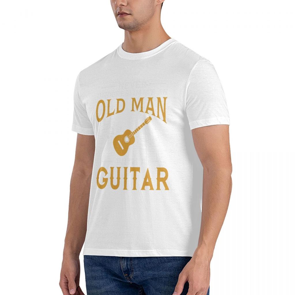 Never Underestimate An Old Man With A Guitar T Shirts Short Sleeved Branded Custom Design T Shirts Family Xxl Size