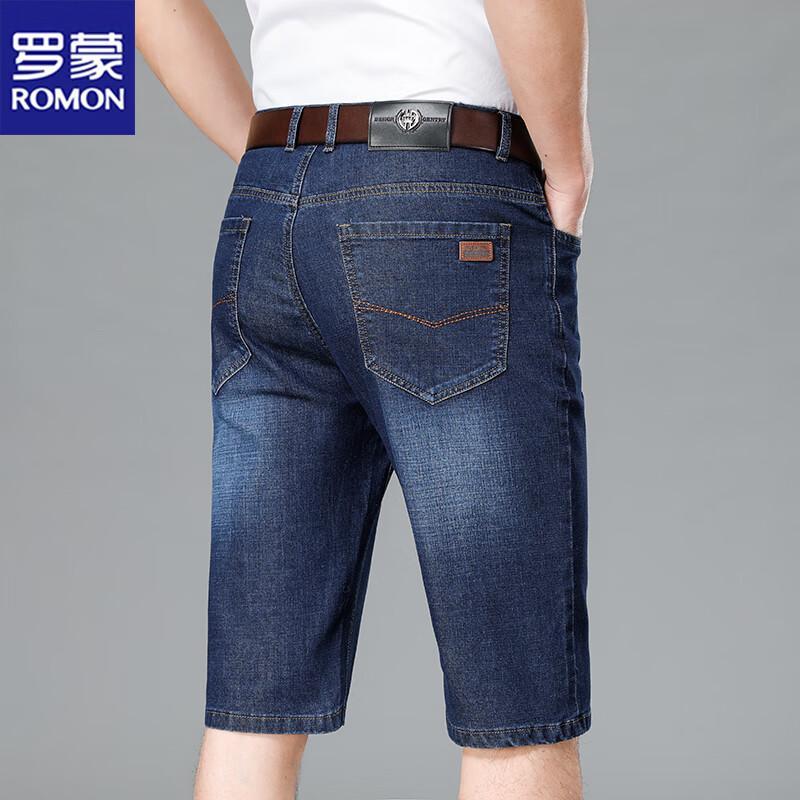 

Romon Men s Summer Straight Fit Denim Shorts 36