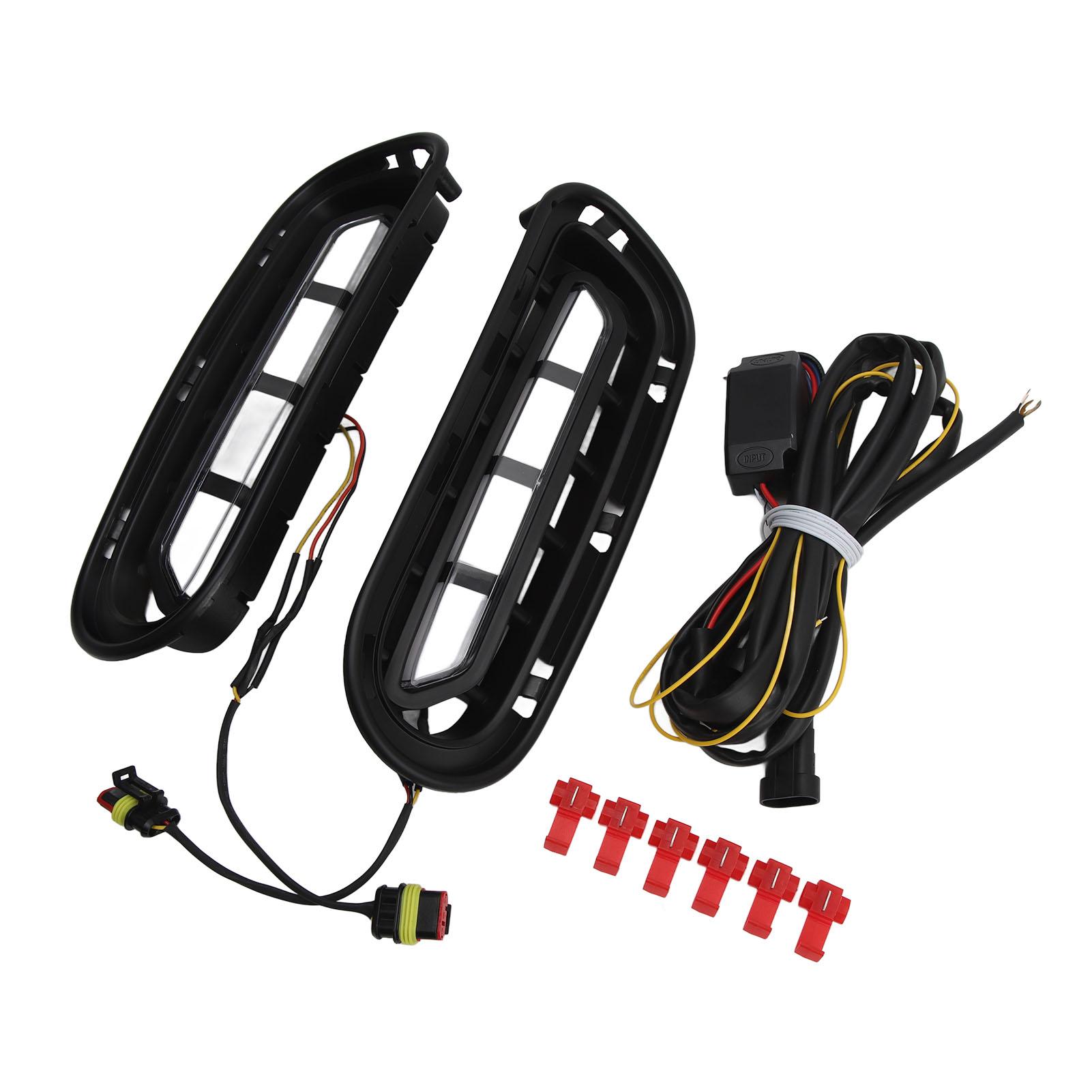 

1 пара светодиодных дневных ходовых огней высокой яркости желто-белого света водонепроницаемая крышка противотуманной фары DRL