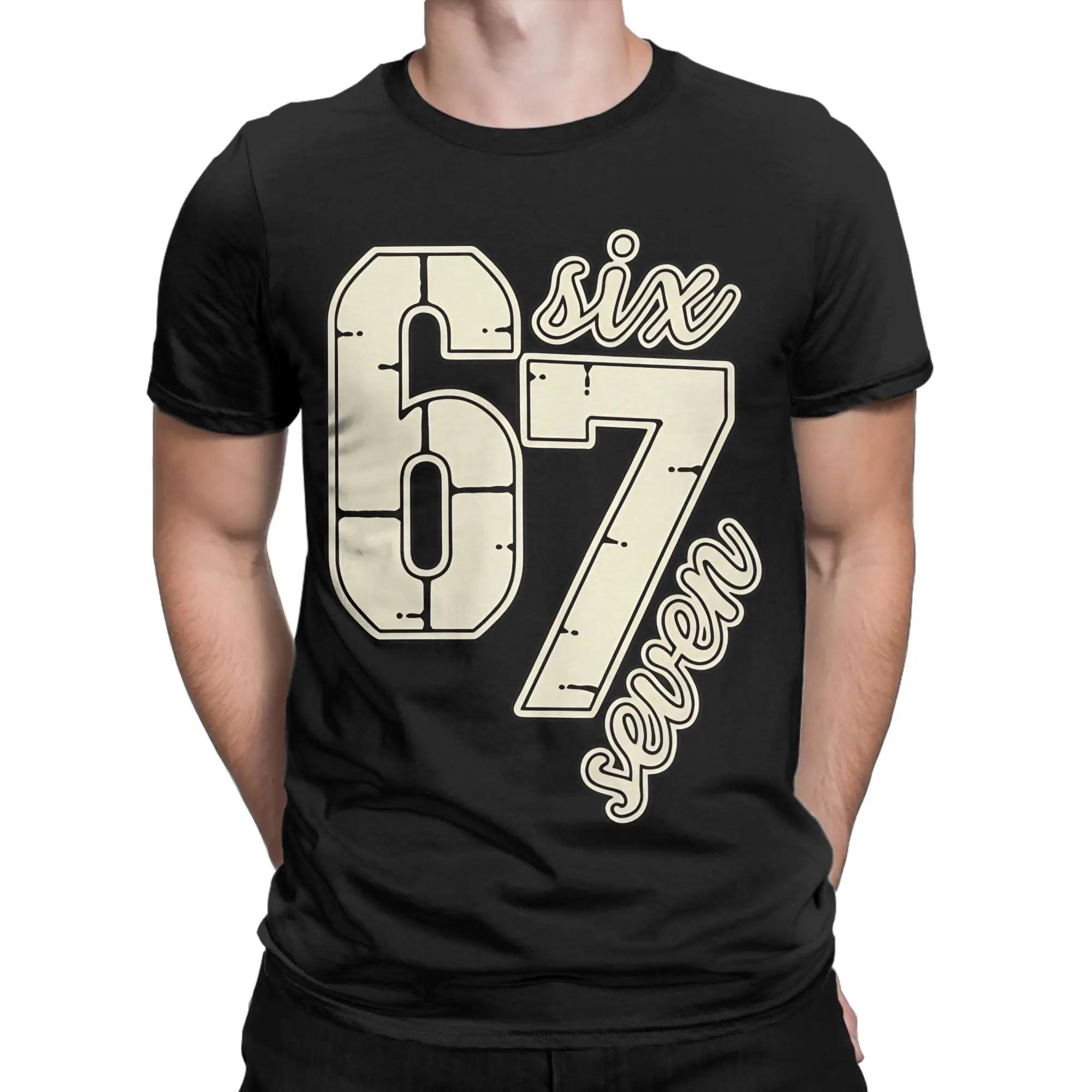 

Men s 67 Six Seven Halloween T Shirts Brainrot Italian Meme Pure Cotton Clothes Vintage Crew Neck Tee Shirt New T-Shirt XXXXXL чорний