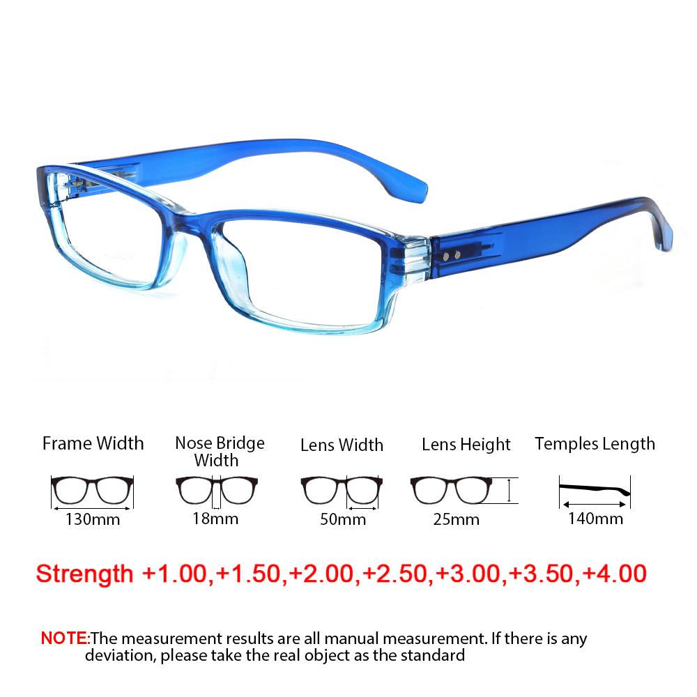 TUREZING Simple Rectangular Women's Metal Hinged Prescription Glasses Durable Lightweight Office Eyewear