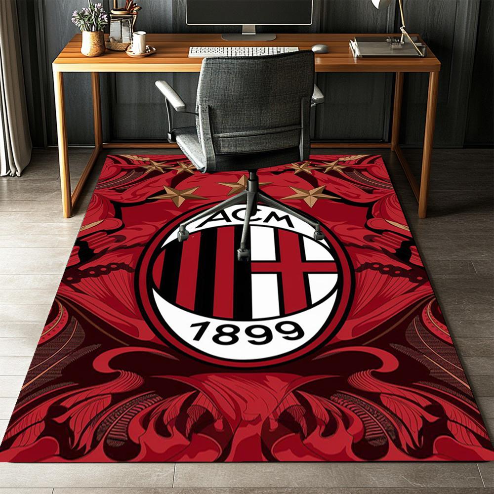 AC Milan Printed Carpet,Rug,for Office Chair Living Room Bedroom Kitchen Room Decor Gifts.