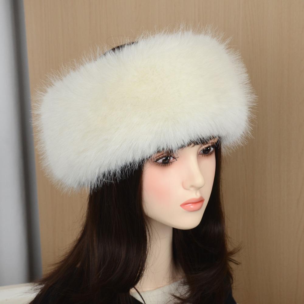 Coldproof Plush Faux Fur Headband Soft Fluffy Elastic Hair Bands Lady Warm Empty Hat  Skiing