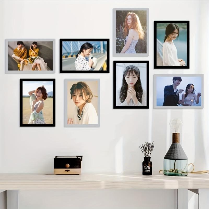 1Pc Modern Magnetic Wall Mounted Photo Frame Self-Adhesive Portable Plastic Display Frame for Photos and Files Vertical Orientation