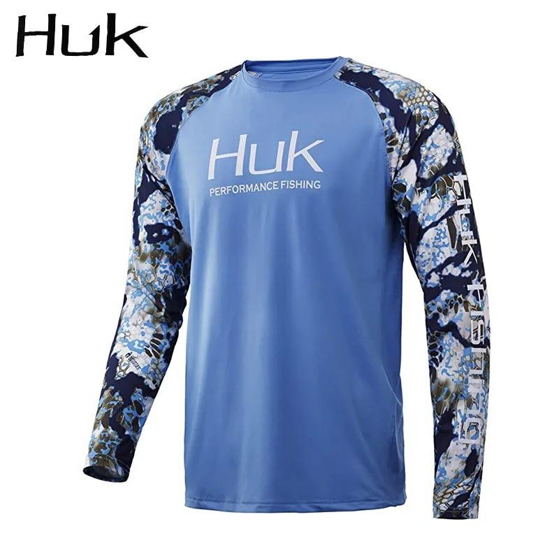 HUK Fishing Suit Men's New Summer Upf + 50 Ice Silk Light and Breathable Quick-drying Fishing Long-sleeved Luya Fishing Suit