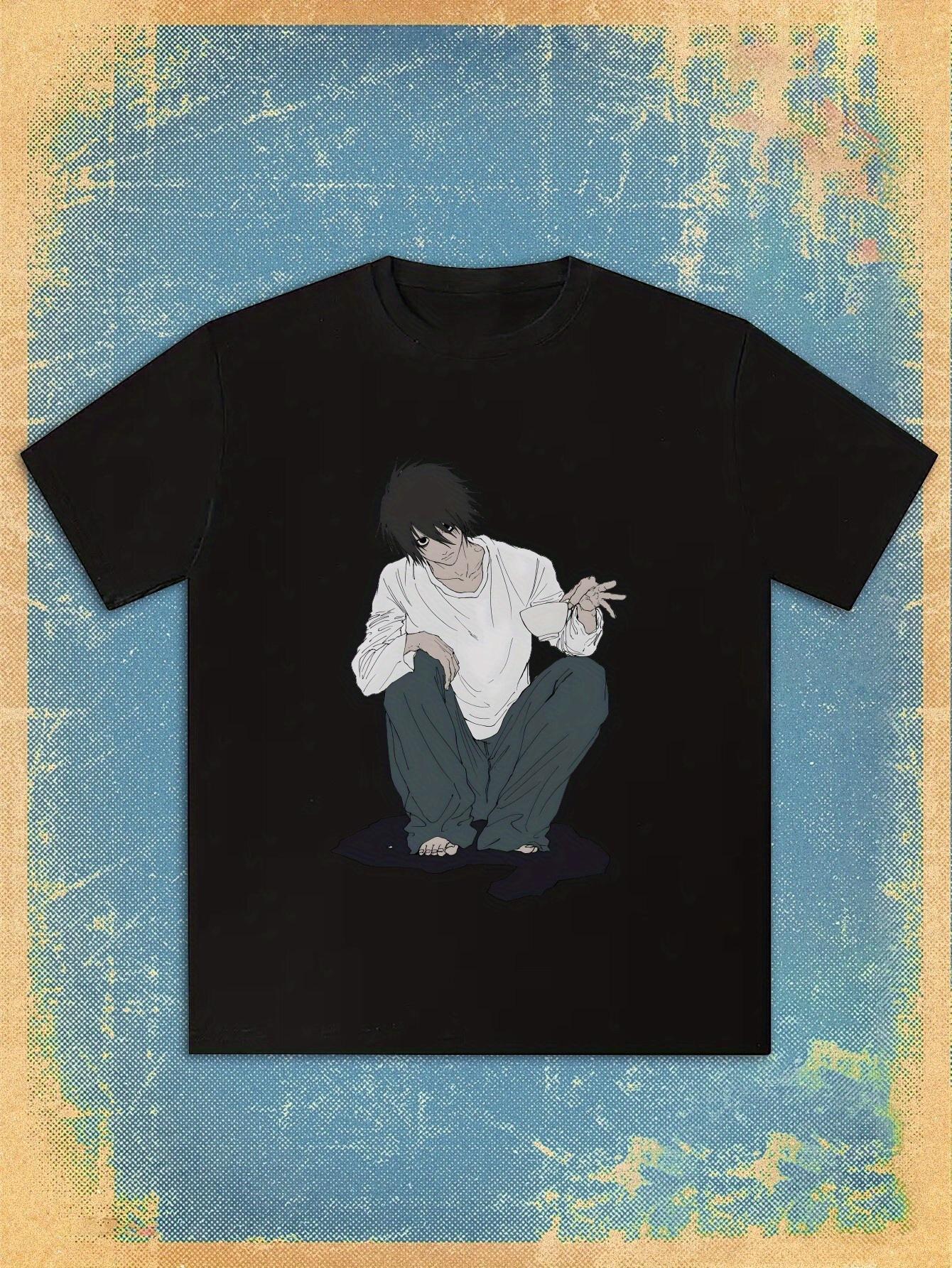 T-shirt Black Death Note Anime Graphic - Casual Crew Neck XXXL