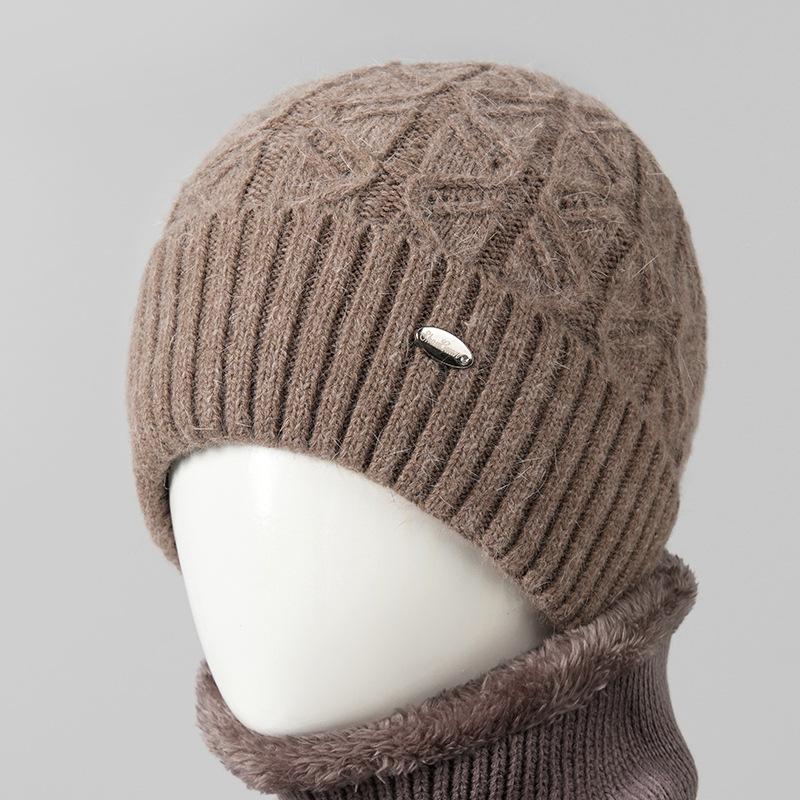 Middle-aged hat women's winter wool hat the elderly fleece warm knitted hat cotton
