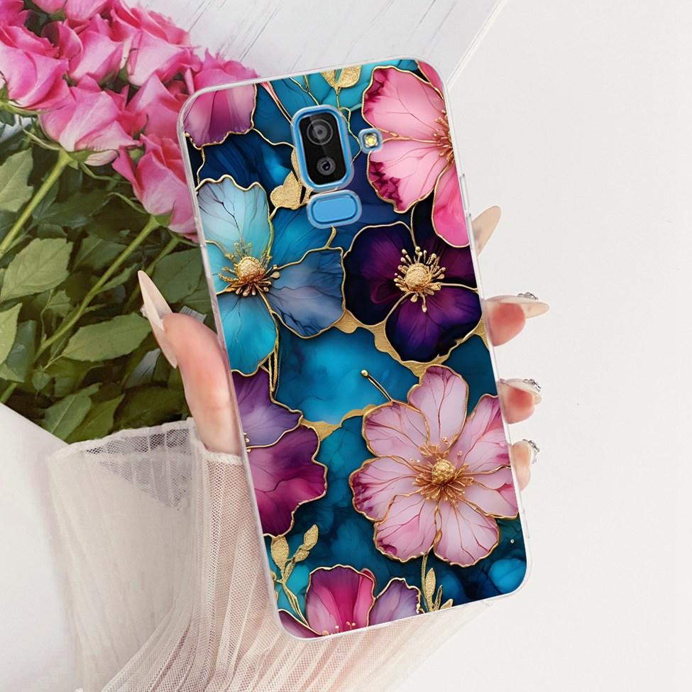 Clear Cover For Samsung J8 2018 Case SM-J810G Cute Cat Fashion Butterfly Funny 2D Painted Casing For Samsung Galaxy J8 2018