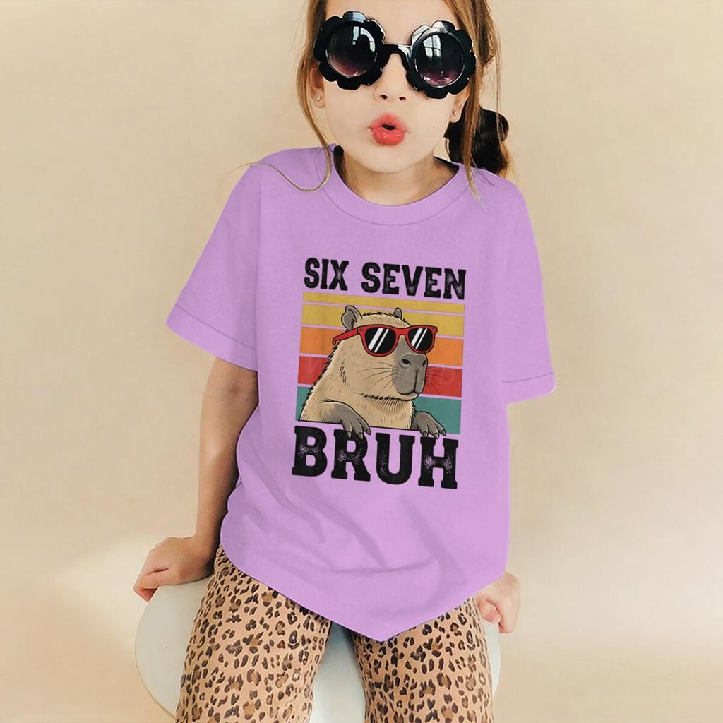 Fashion Kids T-Shirt Six Seven 67 Meme Graphic Print Boy and Girl Tees Top Summer Short Sleeve O Neck Casual Outdoor Kids Clothing